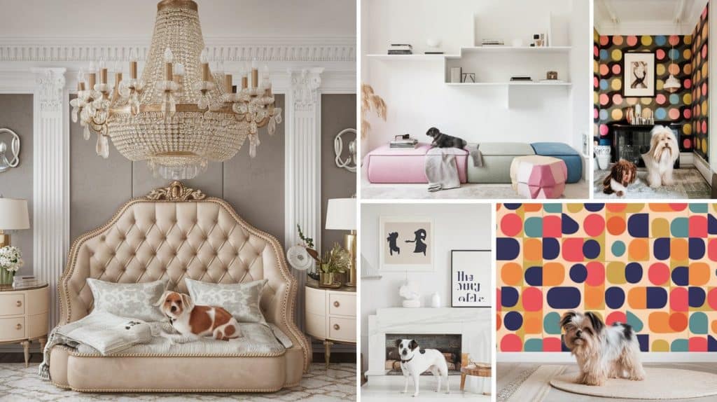 luxury dog room collage