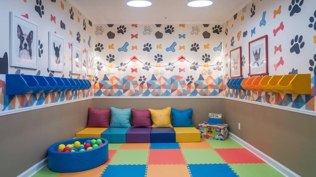 playful vibrant dog room